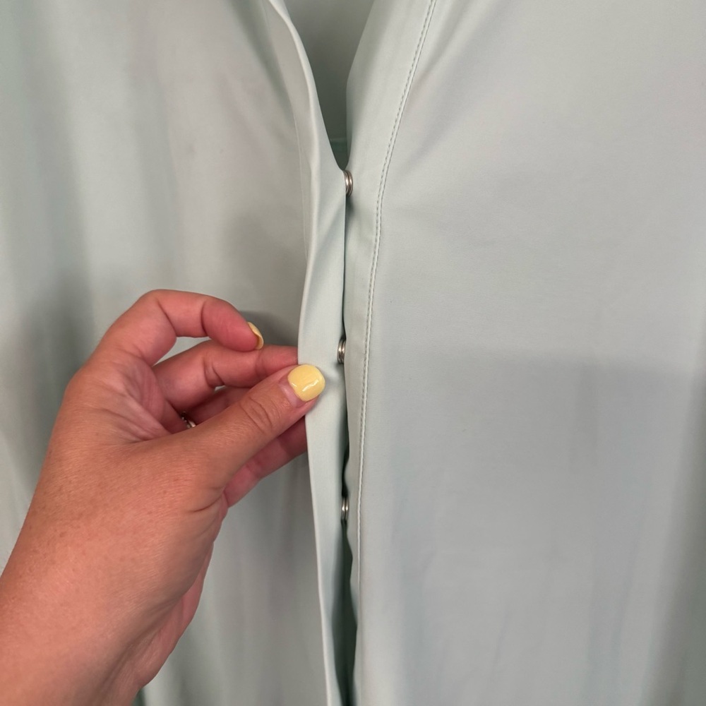 Aday Something Borrowed Shirt Snap Button Up Mint… - image 4